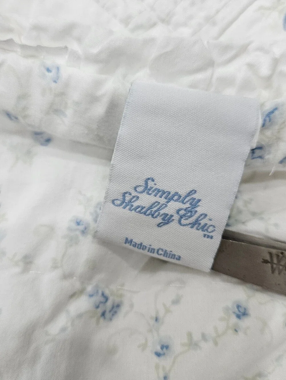 Simply Shabby Chic British Rose Rachel Ashwell KING Reversible Quilt Blue Floral